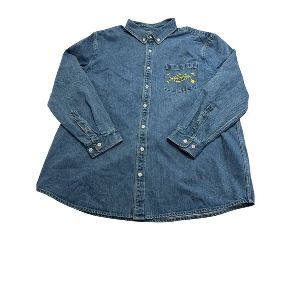 HIP-WARE Heritage Top in Deep Blue Indigo Denim - Picture 1 of 4